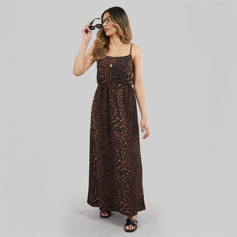 Only Womens Leopard Print Dress Black - Image 3