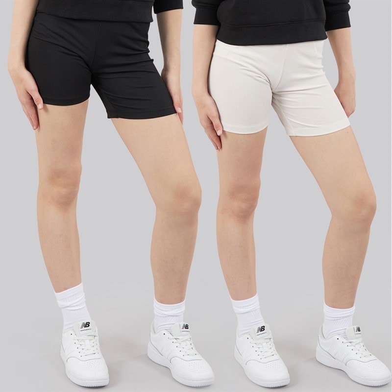 Only Girls Clare Two Pack Bike Shorts Mauve Chalk - Image 1