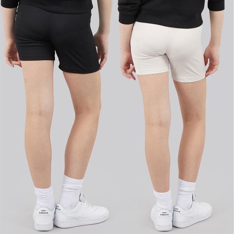 Only Girls Clare Two Pack Bike Shorts Mauve Chalk - Image 2