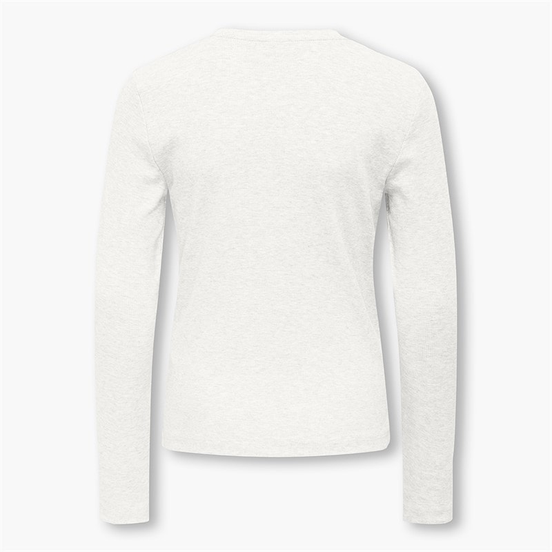 Only Girls Emmena Long Sleeve Top Cloud Dancer - Image 2