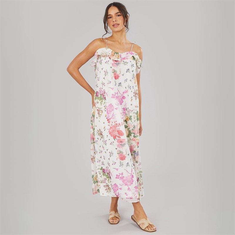 Only Womens Milla Strap Maxi Dress Cloud Dancer - Image 3