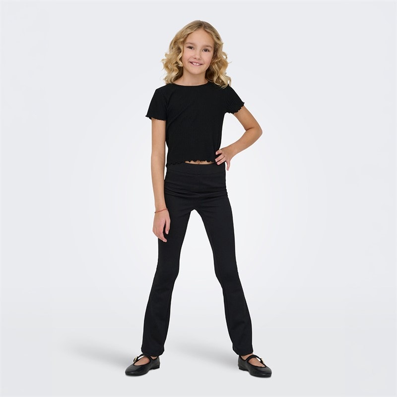 Only Girls Paige Flared Trousers Black - Image 2
