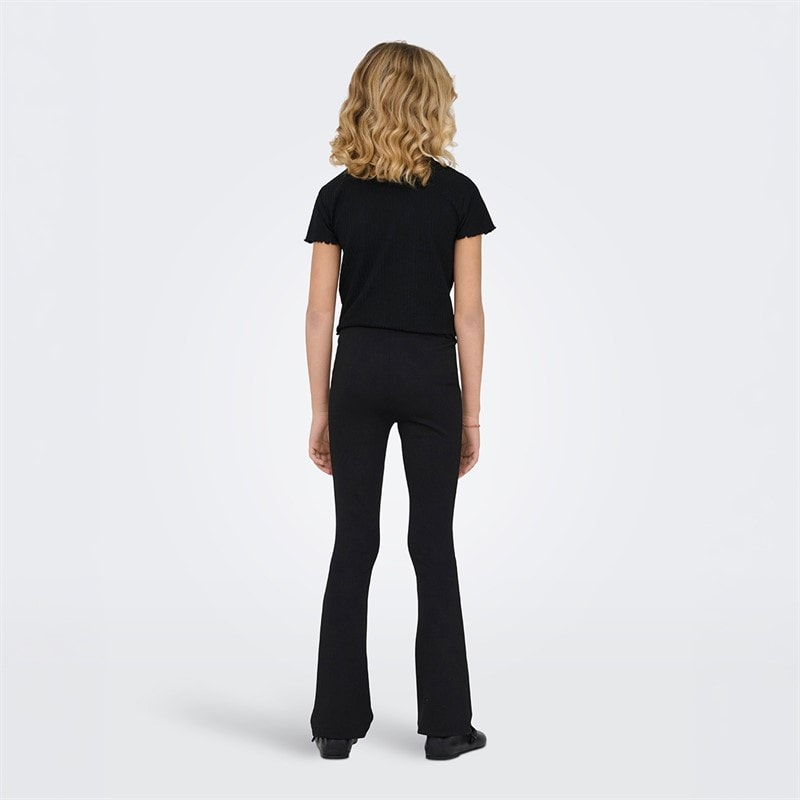 Only Girls Paige Flared Trousers Black - Image 3