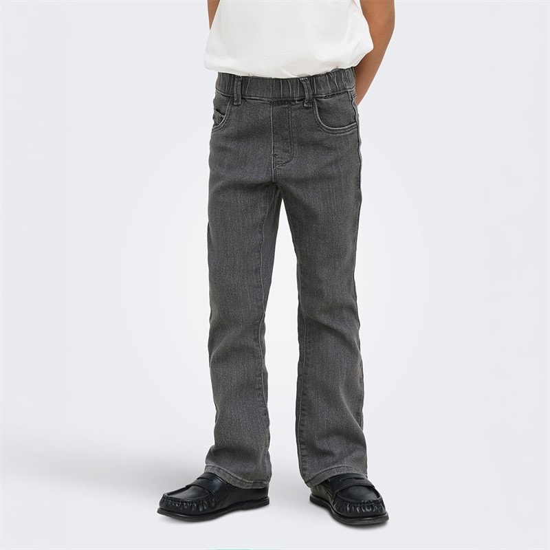 Only Girls Mini Rain Flared Jeans Medium Grey Denim - Image 1
