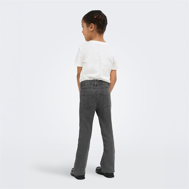 Only Girls Mini Rain Flared Jeans Medium Grey Denim - Image 2