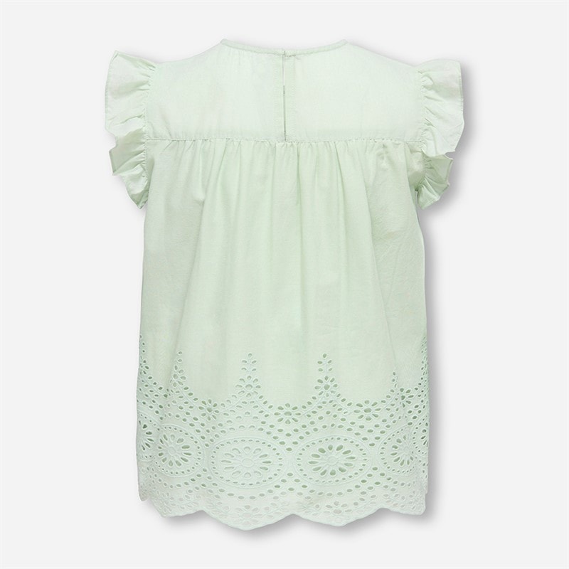 Only Girls Bondi Life Frill Top Green Lily - Image 2