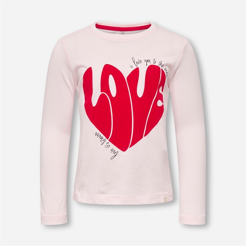 Only Girls Mini Lova Life T-Shirt Barely Pink