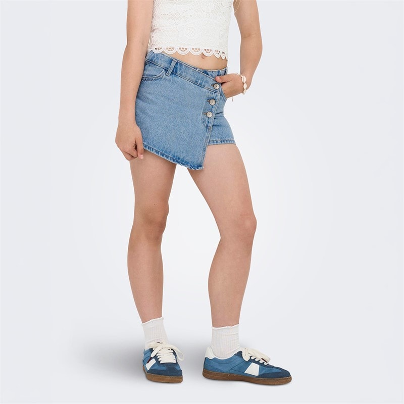 Only Girls Jenny Denim Skort Light Blue Denim