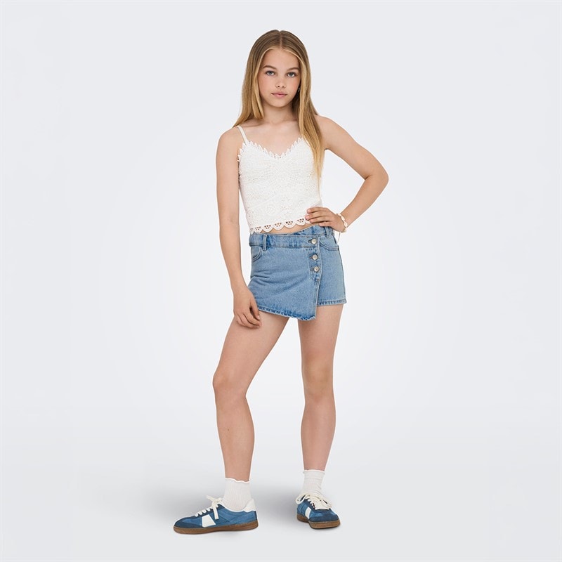 Only Girls Jenny Denim Skort Light Blue Denim - Image 2