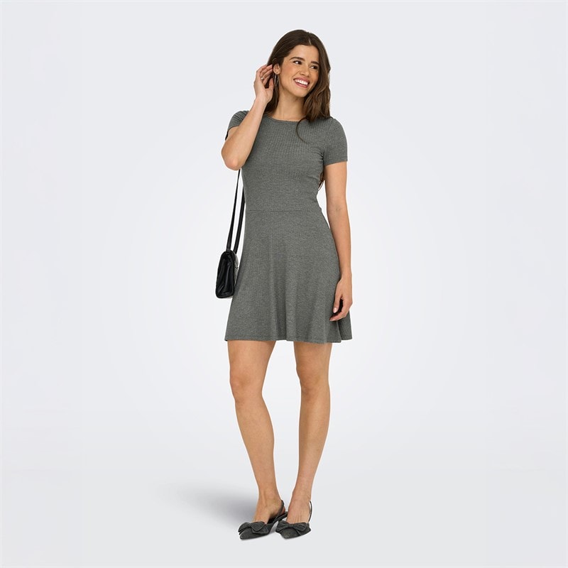 Only Womens Casi Cutline Dress Castor Gray - Image 4