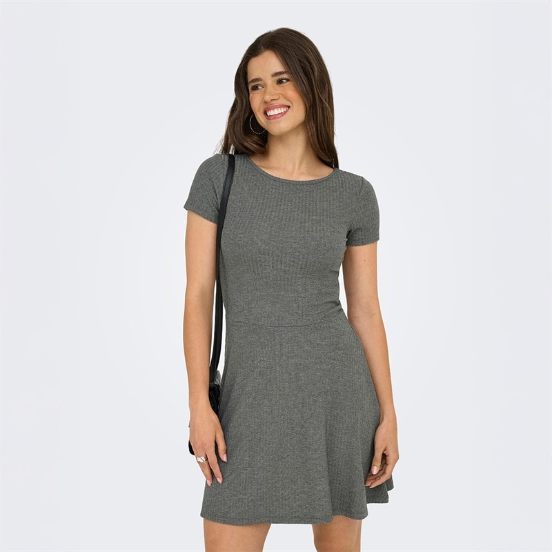 Only Womens Casi Cutline Dress Castor Gray - Image 5
