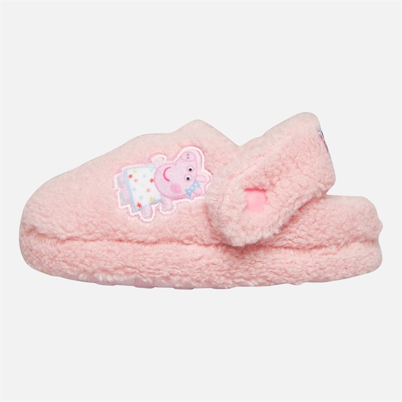 Peppa Pig Girls Hayle Full Borg Slippers Pink - Image 2