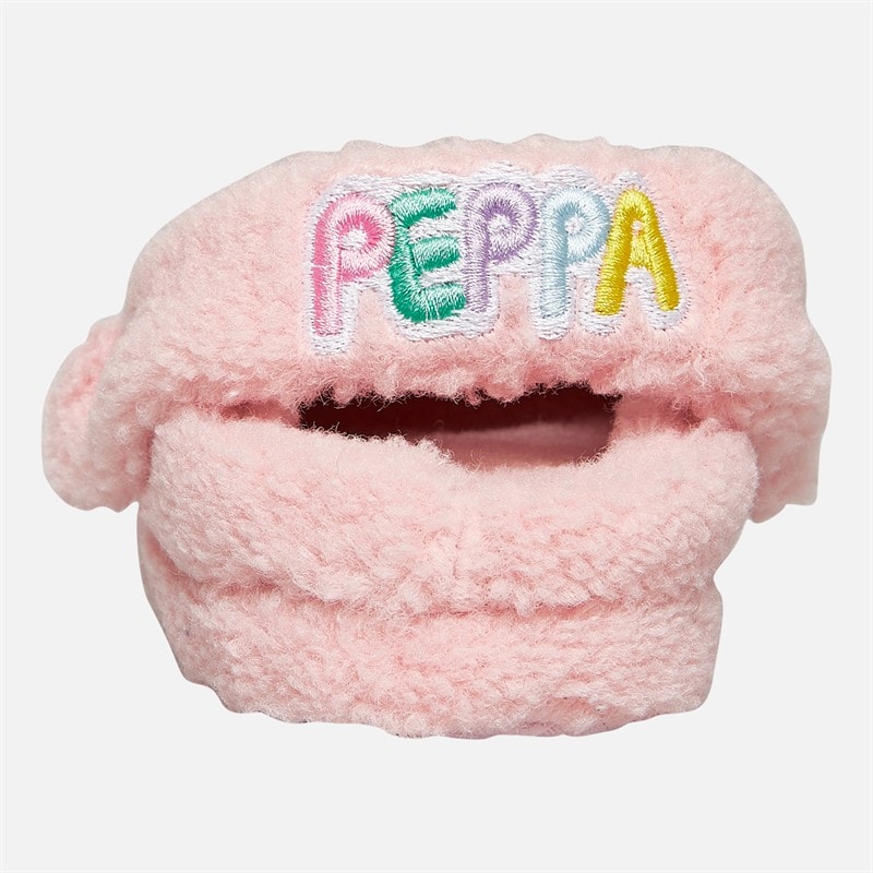 Peppa Pig Girls Hayle Full Borg Slippers Pink - Image 4