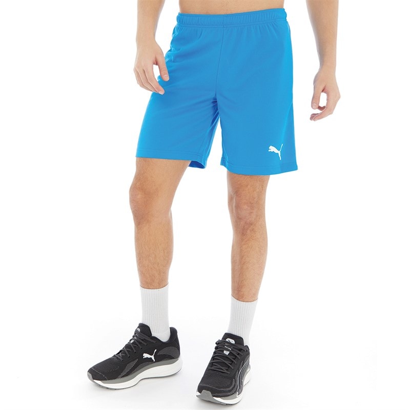 Puma Mens teamRISE Training Shorts Electric Blue Lemonade/Puma White - Image 1
