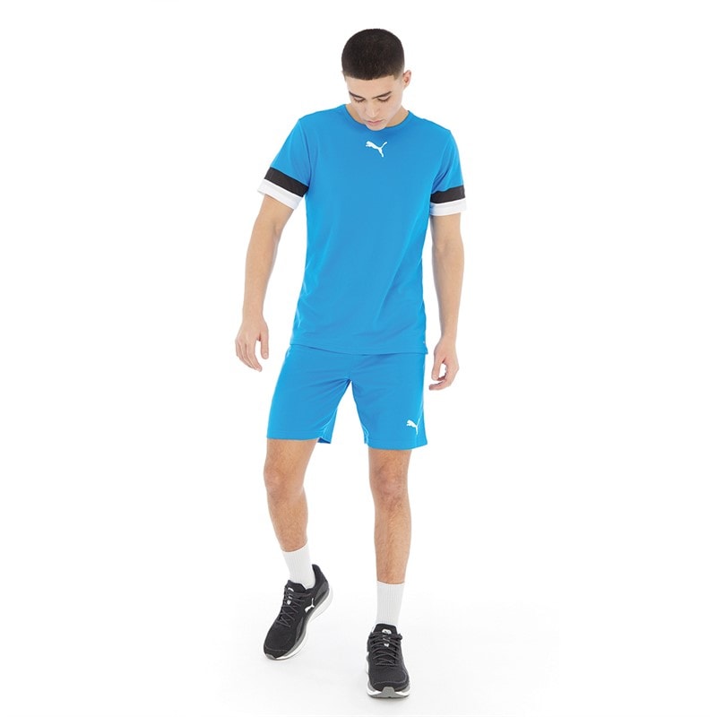 Puma Mens teamRISE Training Shorts Electric Blue Lemonade/Puma White - Image 4