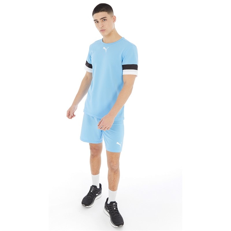 Puma Mens teamRISE Training Shorts Light Blue/Puma White - Image 4