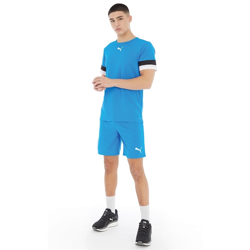 Puma Mens teamRISE Training Jersey Electric Blue Lemonade/Puma Black/Puma White - Image 3