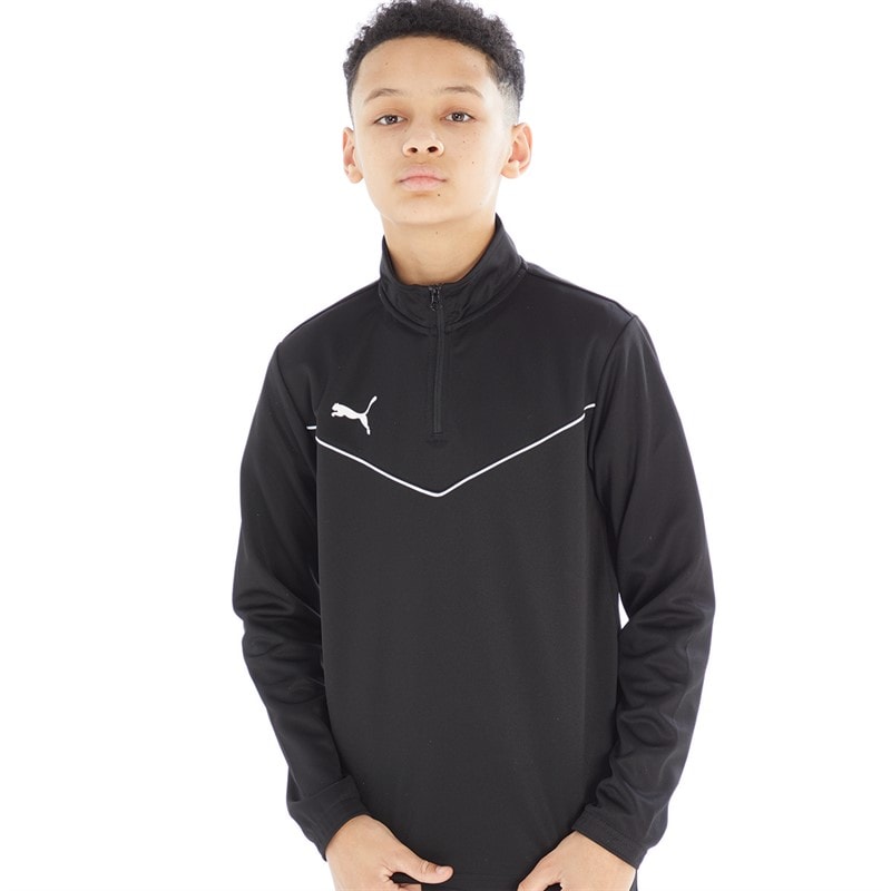 Puma Boys teamRISE Training 1/4 Zip Top Puma Black/Puma White - Image 1