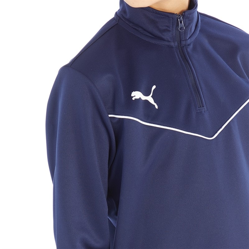 Puma Boys teamRISE Training 1/4 Zip Top Peacoat/Puma White - Image 3