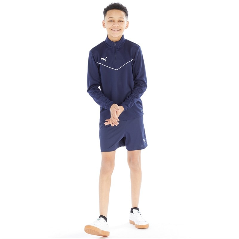 Puma Boys teamRISE Training 1/4 Zip Top Peacoat/Puma White - Image 4