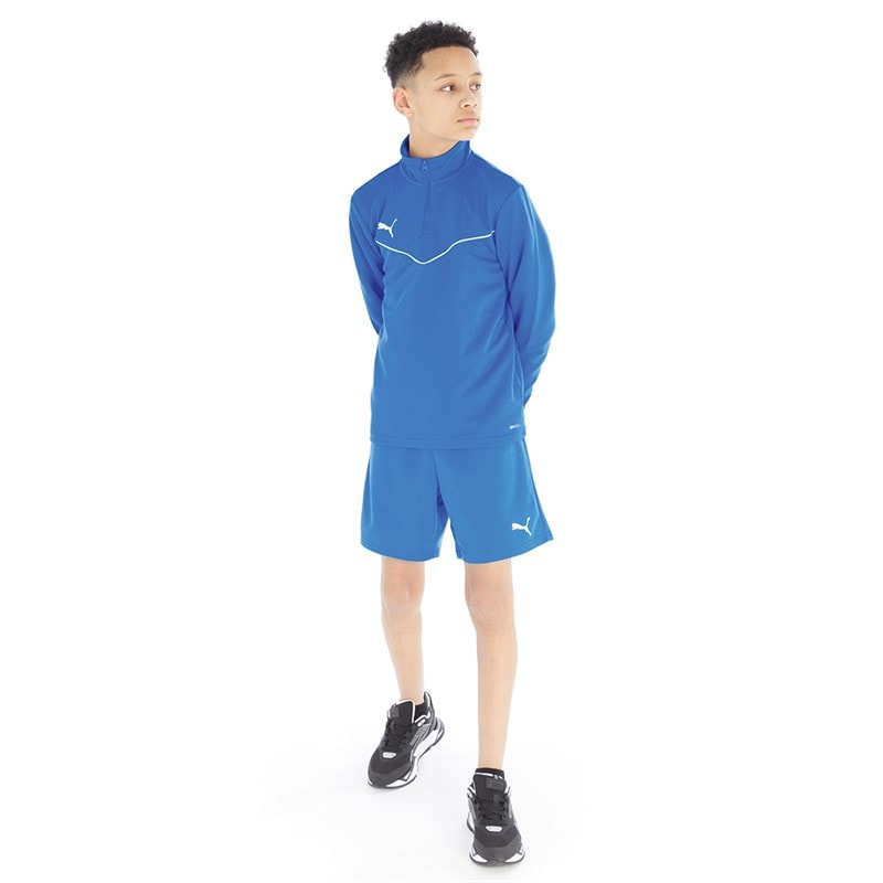 Puma Boys teamRISE Training 1/4 Zip Top Electric Blue Lemonade - Image 4