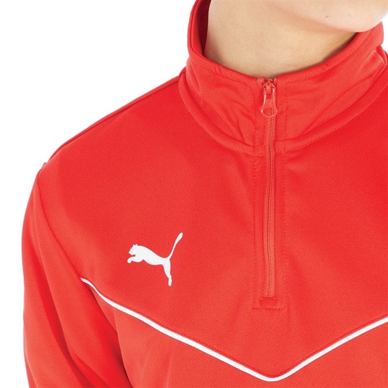 Puma Boys teamRISE Training 1/4 Zip Top Puma Red/Puma White - Image 3