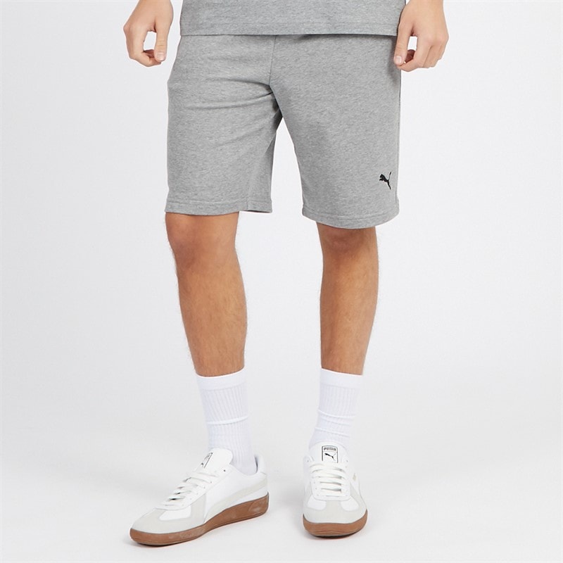 Puma Mens Essentials Small Logo Fleece Shorts Medium Gray Heather - Image 1