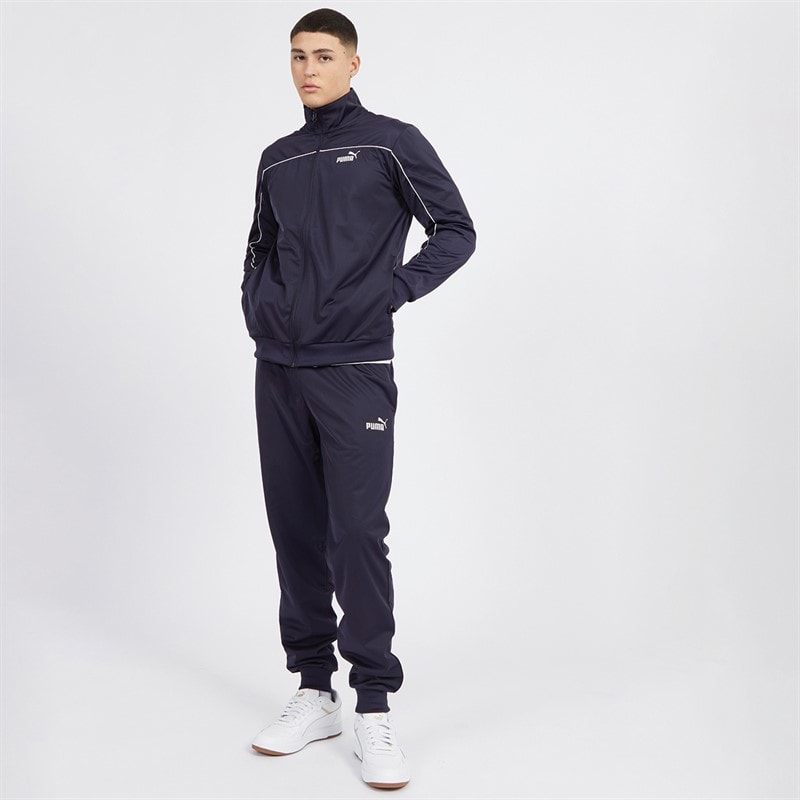 Puma Mens Piping Poly Tracksuit New Navy - Image 4