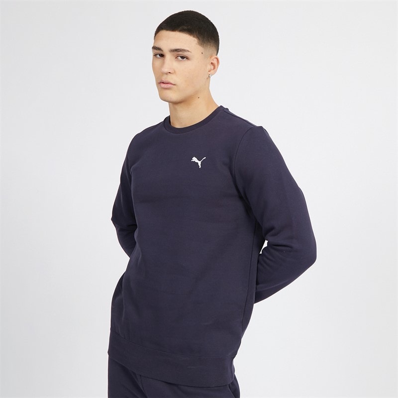 Puma Mens Essentials Small Logo Crew Sweatshirt New Navy