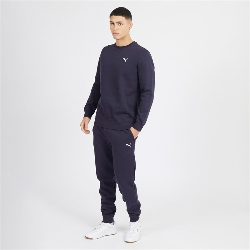 Puma Mens Essentials Small Logo Crew Sweatshirt New Navy - Image 3
