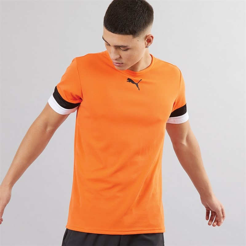 Puma Mens teamRISE Training Jersey Golden Poppy/Puma Black/Puma White - Image 1