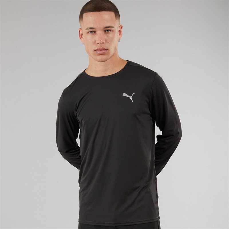 Puma Mens Run Favorite Long Sleeve Running Top Puma Black