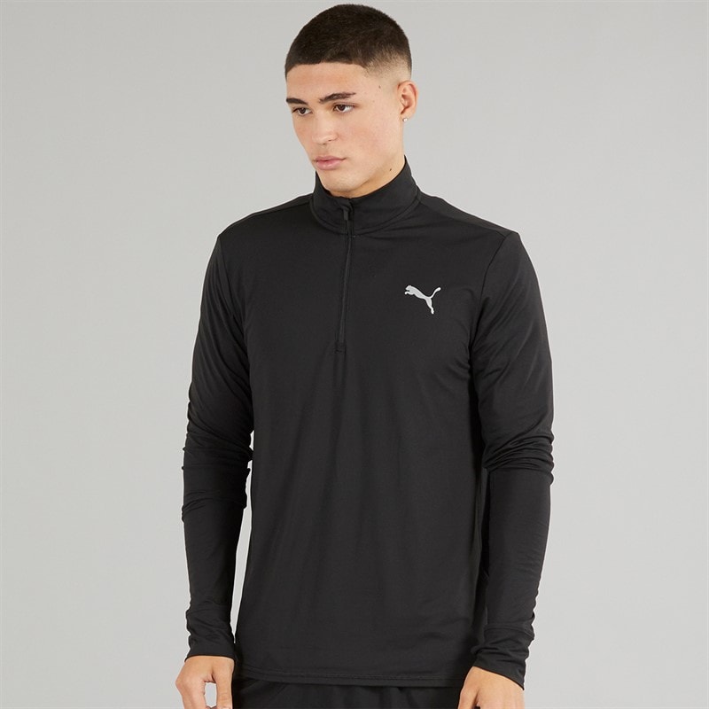 Puma Mens Run Favorite 1/4 Zip Running Top Puma Black