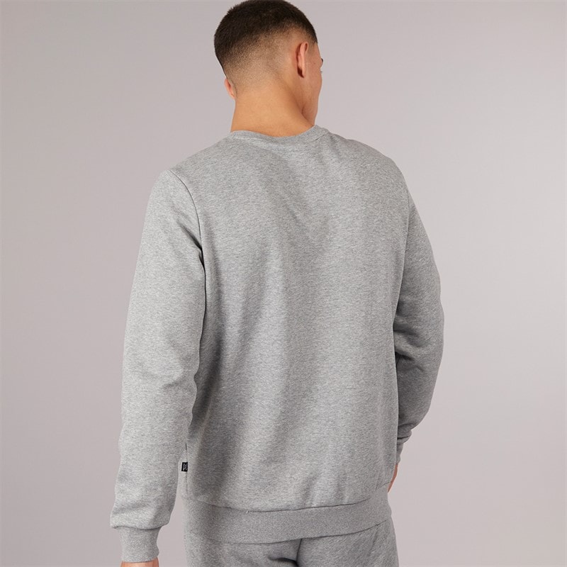 Puma Mens Essentials Big Logo Crew Neck Sweatshirt Medium Grey Heather - Image 2
