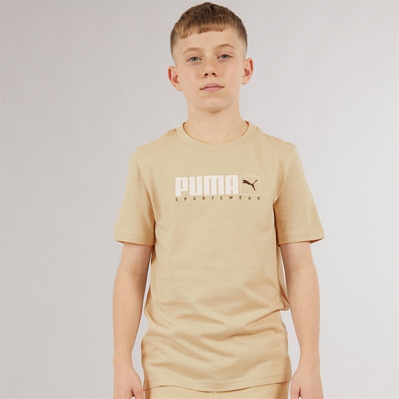 Puma Boys Graphic T-Shirt Putty