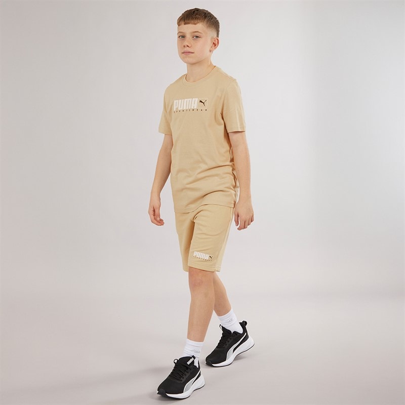 Puma Boys Graphic T-Shirt Putty - Image 3