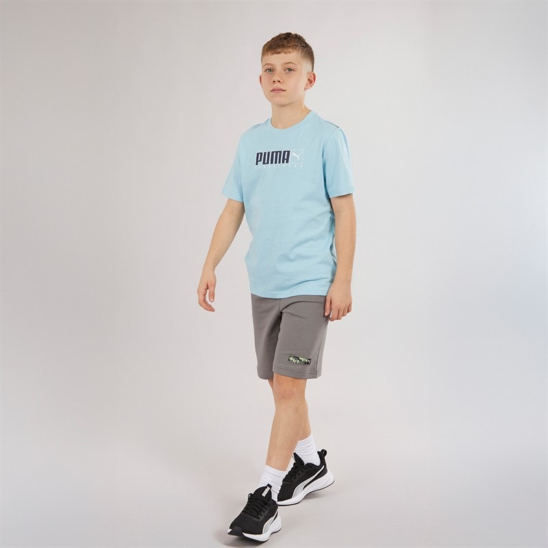 Puma Boys Graphic T-Shirt Aqua - Image 3