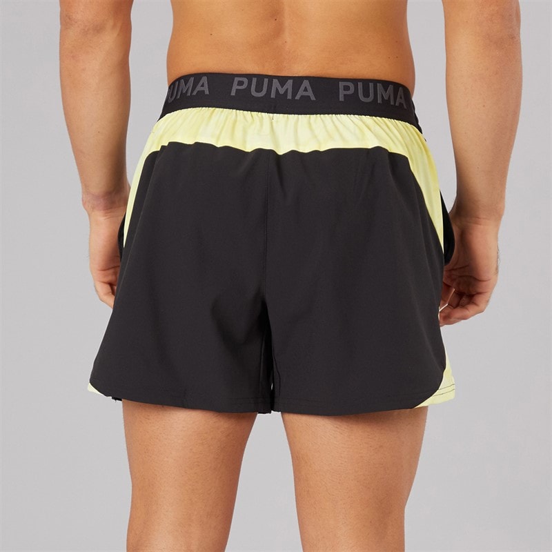 Puma Mens Puma Fit Ultrabreathe Stretch 5 Inch Marble Training Shorts Black/Yellow - Image 3