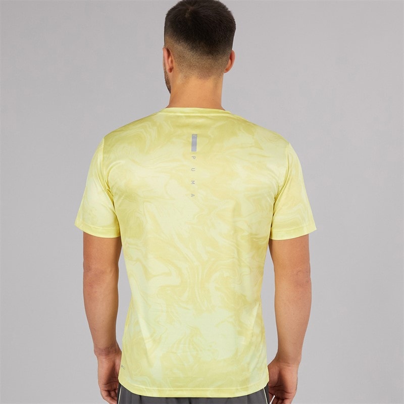 Puma Mens Train All Day Marble Print Training Top Gold Moon - Image 2