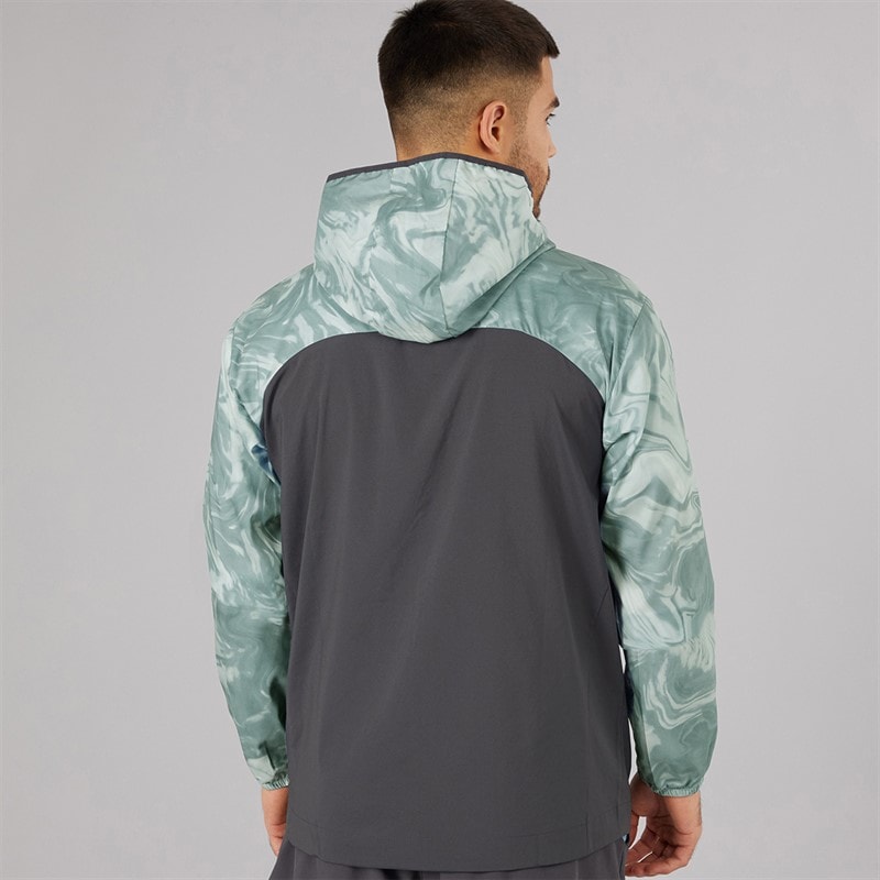 Puma Mens Run Lightweight Marble Running Jacket Grey/Blue - Image 2