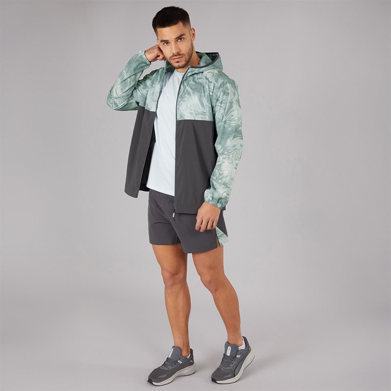 Puma Mens Run Lightweight Marble Running Jacket Grey/Blue - Image 4