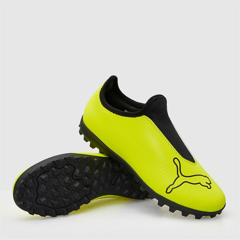 Puma Boys Finesse Laceless TF Astro Football Boots Yellow Alert