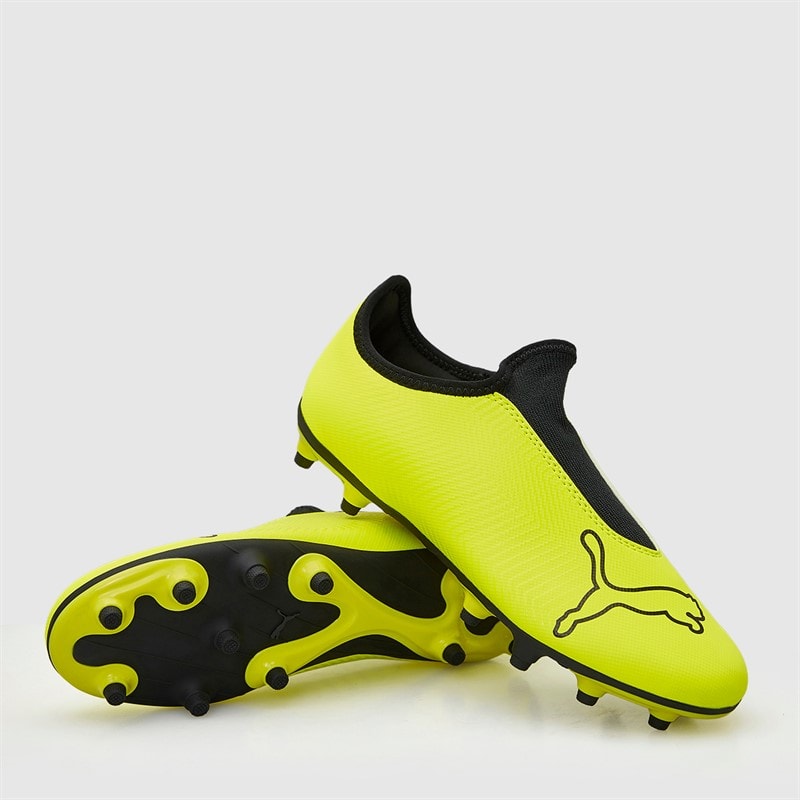 Puma Junior Boys Finesse Laceless FG Firm Ground Football Boots Yellow Alert
