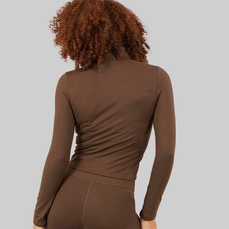 Puma Womens Training 1/2 Zip Top Espresso Brown - Image 2