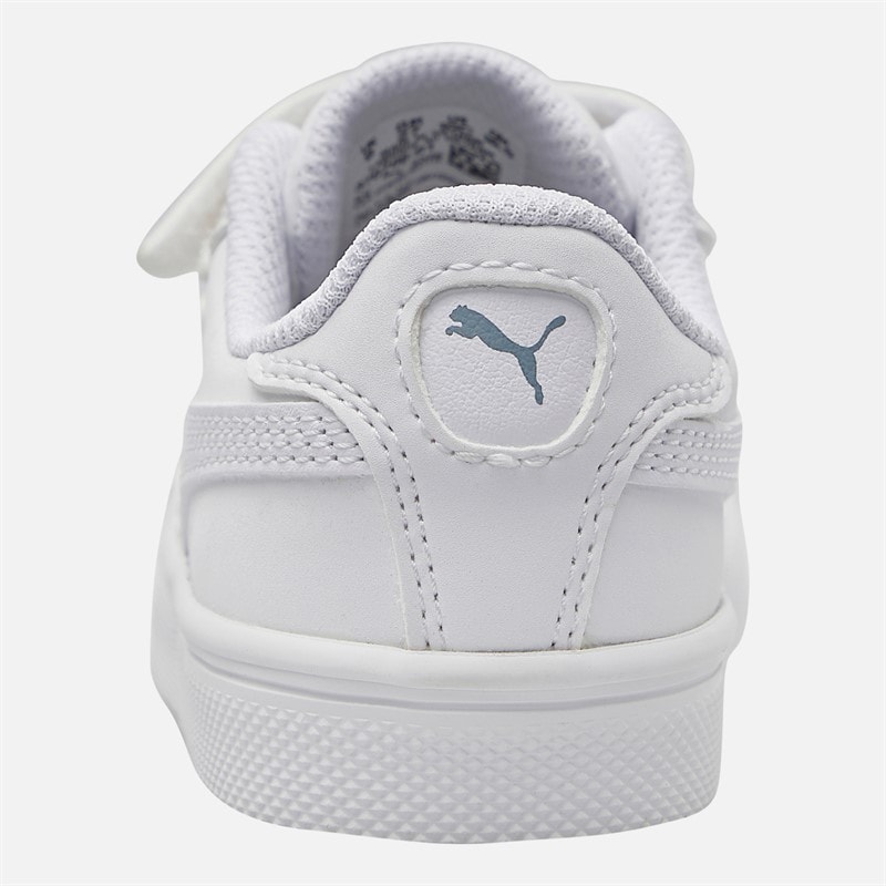 Puma Infant Smash Vulc Trainers White/Quarry - Image 3