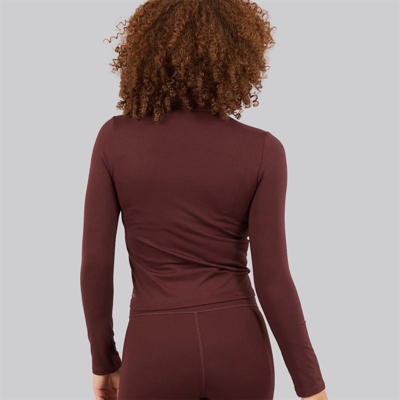 Puma Womens Train 1/2 Zip Training Top Aubergine - Image 2