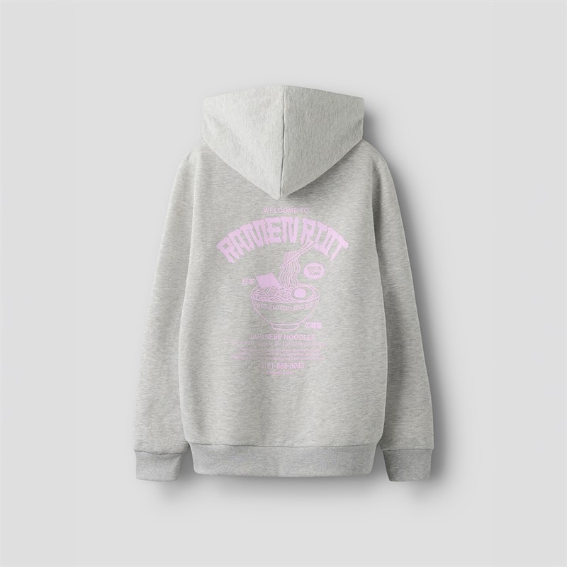 LMTD Boys Ramen Hoodie Light Grey Melange - Image 2