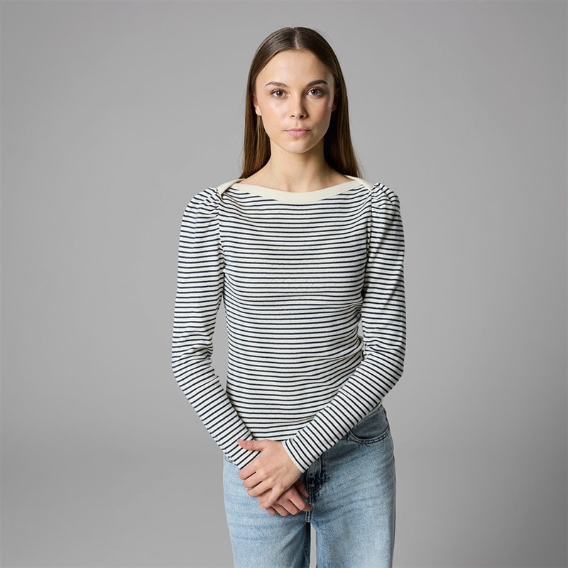 LMTD Girls Seher Long Sleeve Boat Neck Top Navy Blazer - Image 4