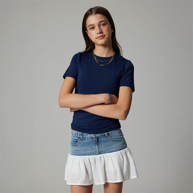 LMTD Girls Dinci Short Sleeve T-Shirt Navy Blazer - Image 3