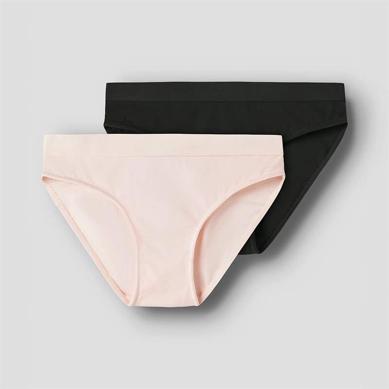 LMTD Girls Nantelle Two Pack Briefs Crystal Pink/Black